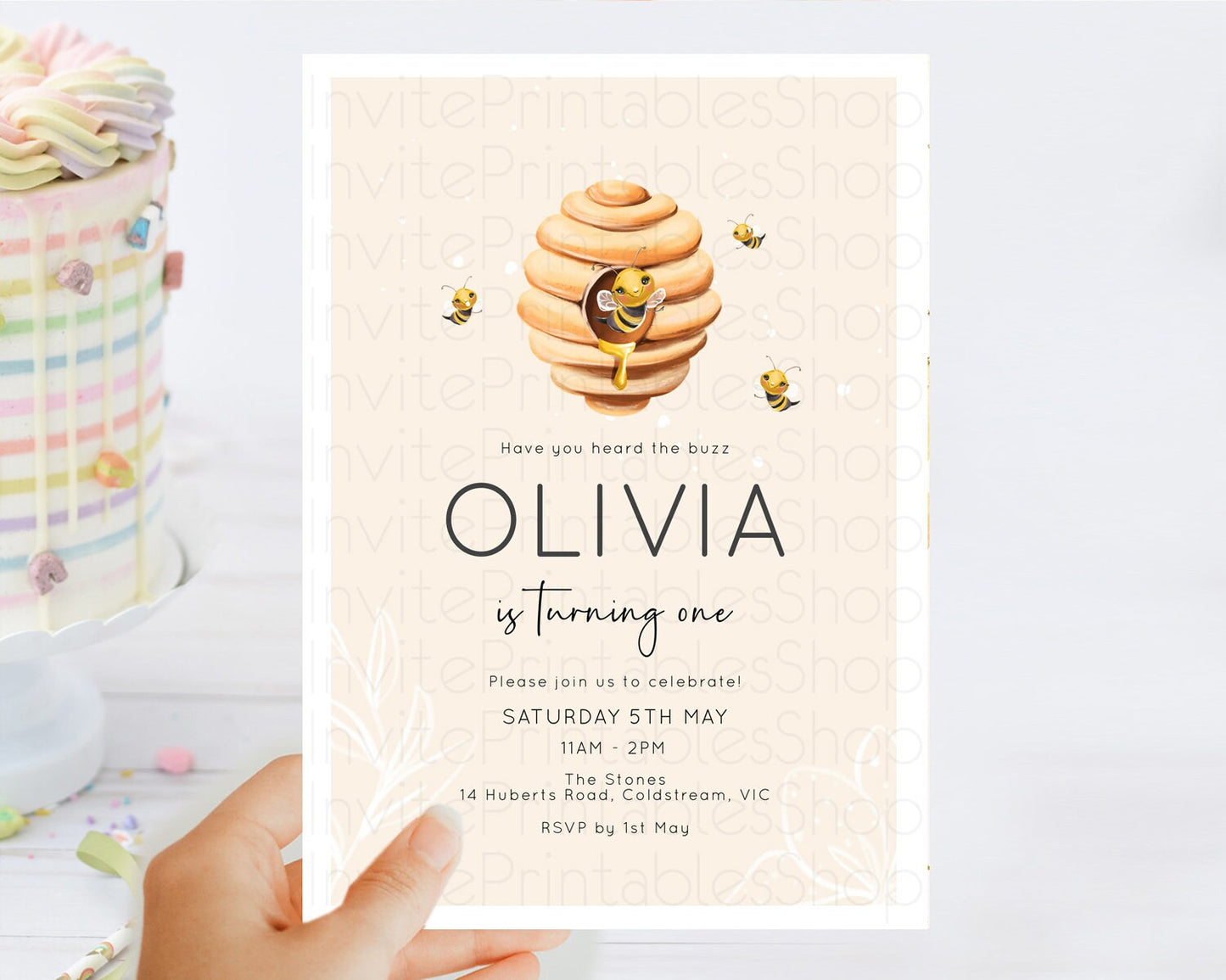 Bee Birthday Invitation Bee Invitation Bee Day Invitation Beehive Invitation Sweet Honey Bee Party Yellow 3rd 2nd 1st First Birthday D10754