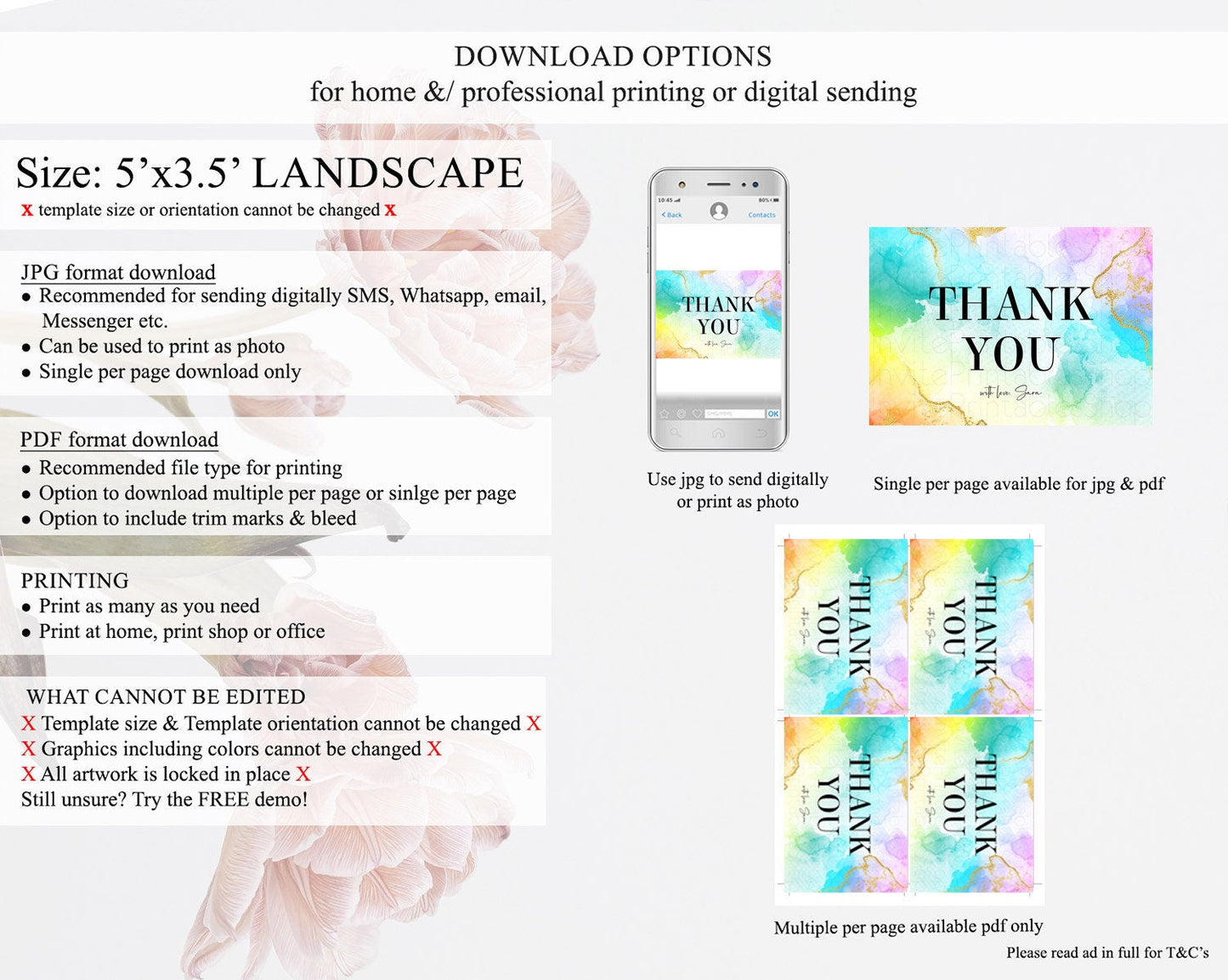 Pastel Thank You Rainbow Thank You Card Colorful Pastel Birthday Thank You Card Confetti Watercolor Pastel Teacher Thank You Cards D10393
