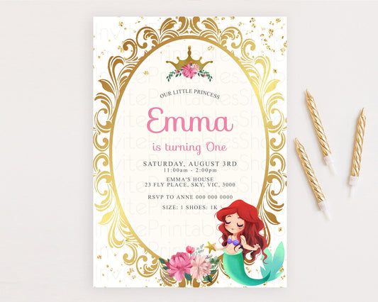 Editable Princess Birthday Invitation Castle Invitation Royal Birthday Fairy