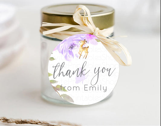 Editable Fawn Thank You Tags Deer Thank You Gift Tags Pastel Floral Deer Fav