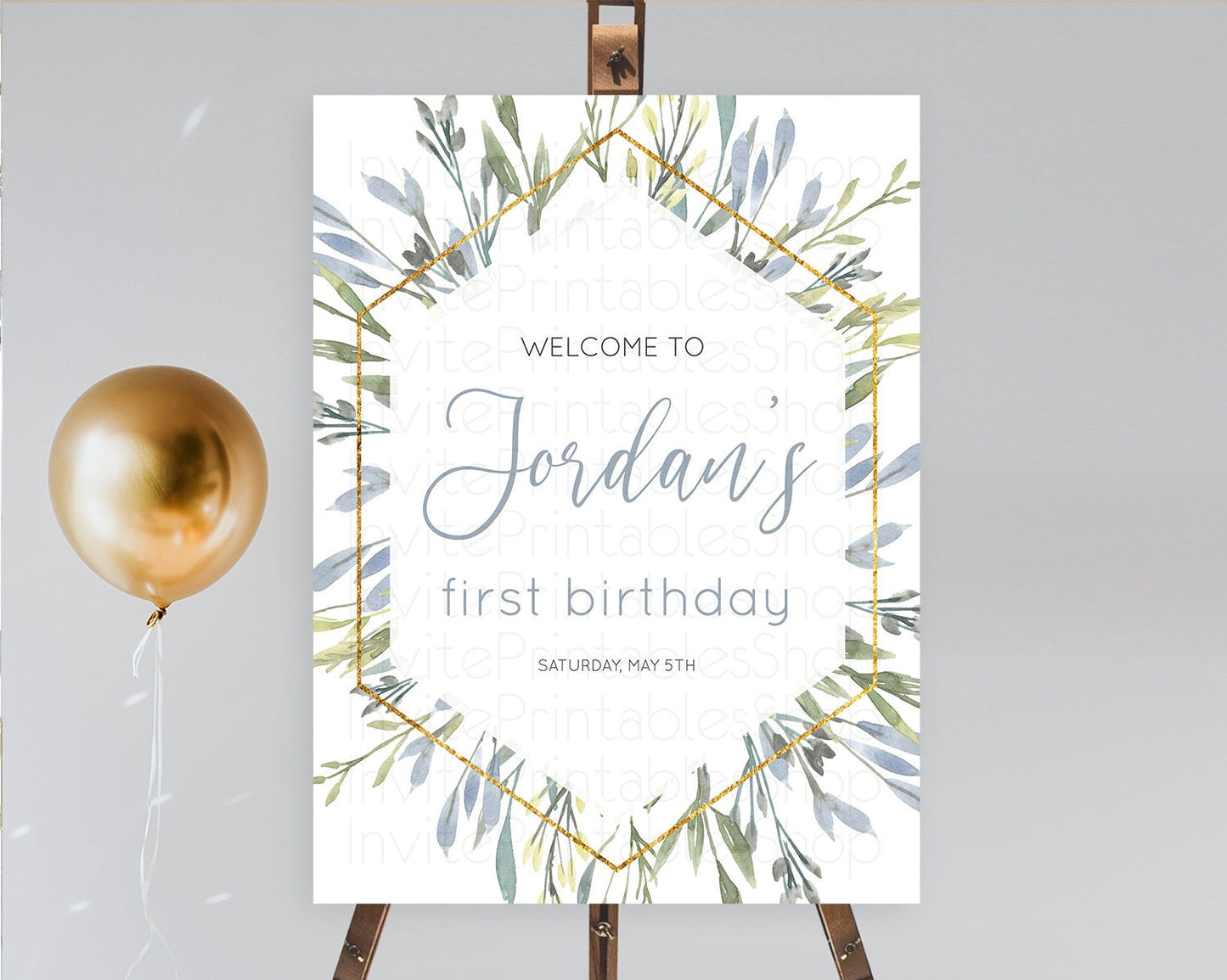 Leafy Welcome Sign Green Leaf Welcome Board Greenery Eucalyptus Fern Spray Leaves Watercolor Boho Garden First Birthday Welcome Sign D10532