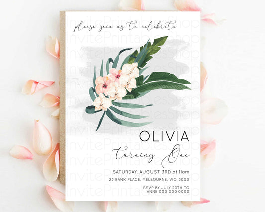 Editable Tropical Invitation Tropical Birthday Invitation Tropical Floral In
