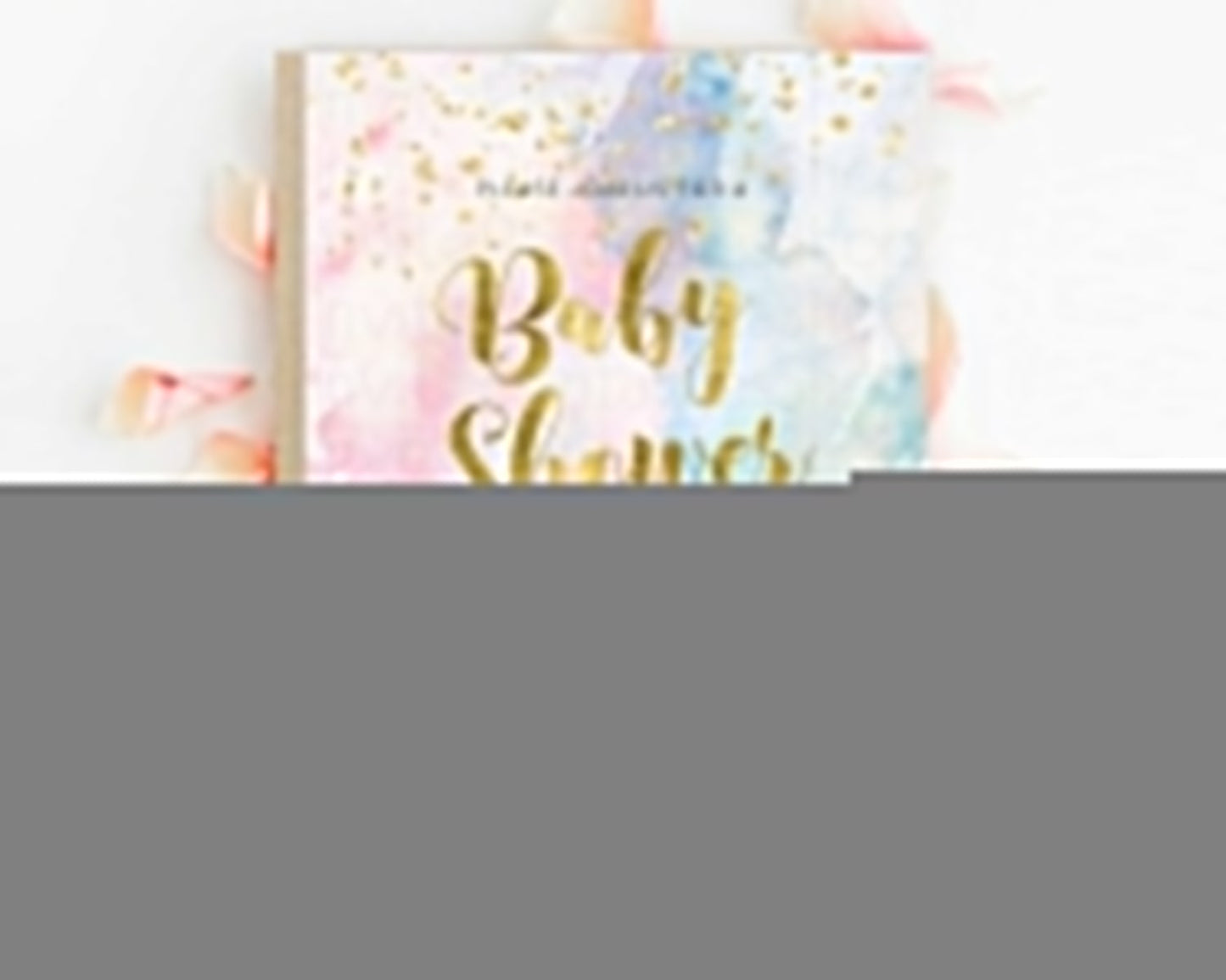 Pastel Rainbow Baby Shower Invitation, Colorful Watercolor with Gold Glitter Sprinkles, Rainbow Ombre Splash - Pink, Blue, Yellow D10265