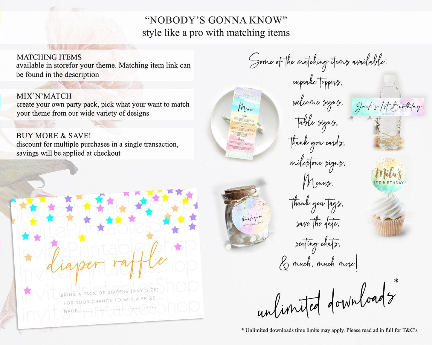 Pastel Star Diaper Raffle Card Shooting Star Diaper Raffle Insert Twinkle Little Star Diaper Ticket Rainbow Confetti Raffle Game D10397