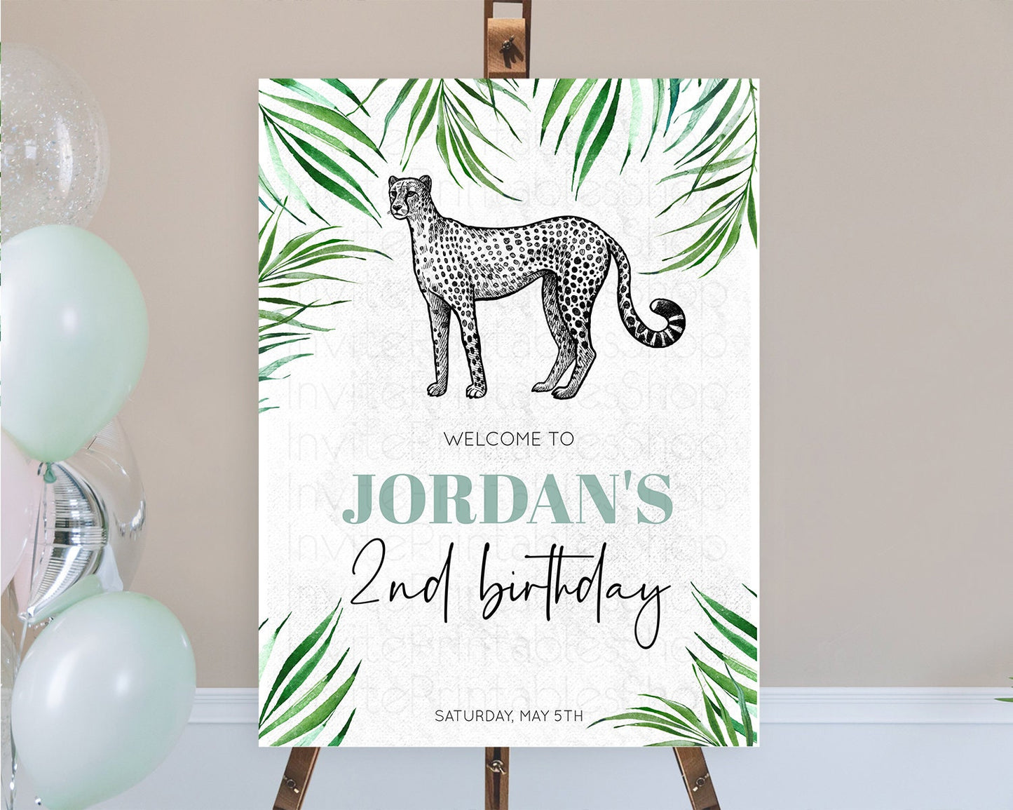 Cheetah Welcome Sign Cheetah Welcome Board Cheetah Party Welcome Poster Safari Adventure Decor Cheetah First Birthday Welcome Sign D10849