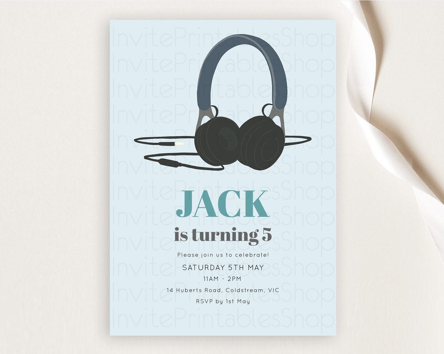 DJ Birthday Invitation DJ Headphones Birthday Invitation Zoom Party Invitation Techno House Dance Music Club Disco Electro Party D10866