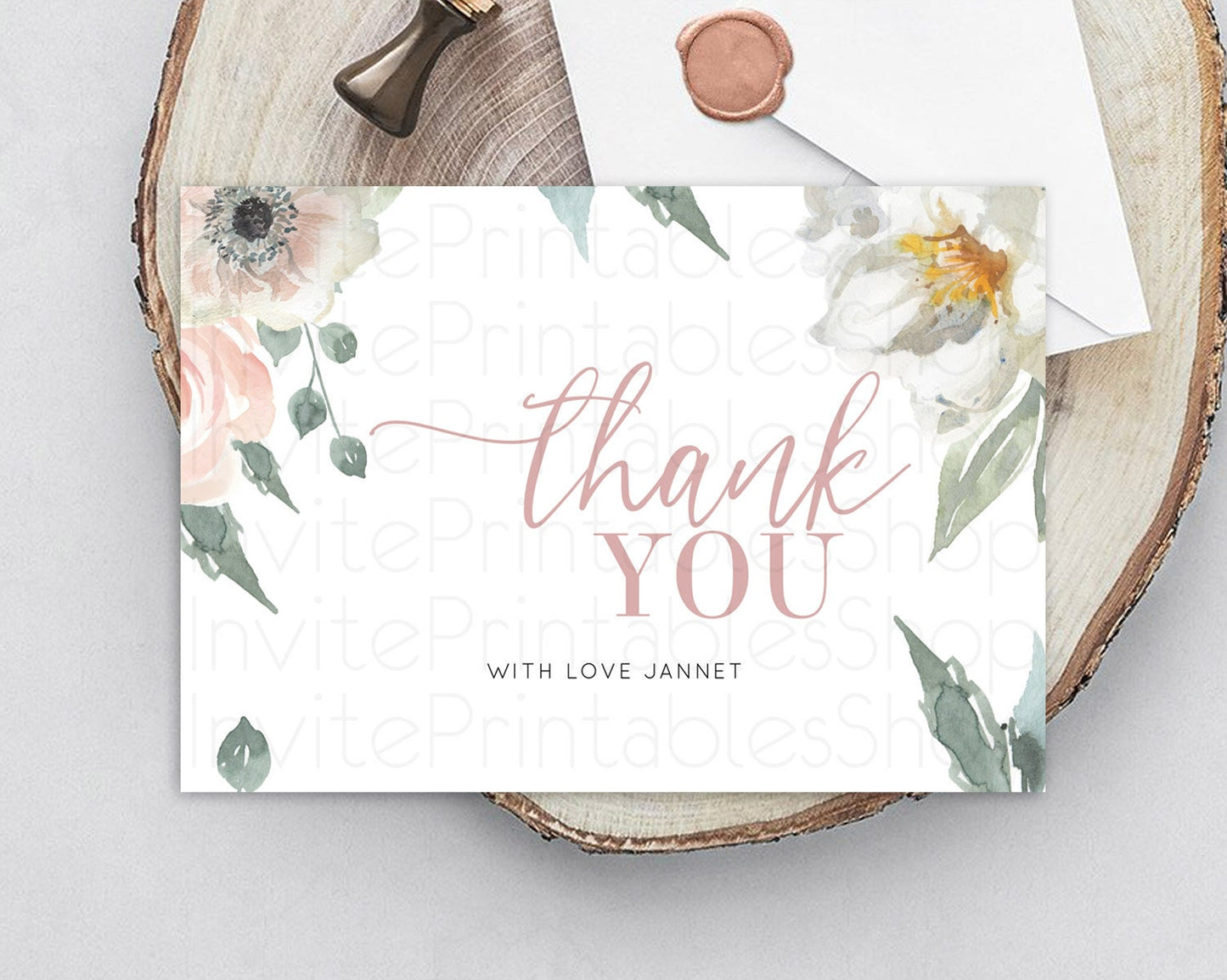 Secret Garden Thank You Wildflower Thank You Card Pastel Flower Garden Birthday Thank You Card Boho Floral Teacher Thank You Card D10121