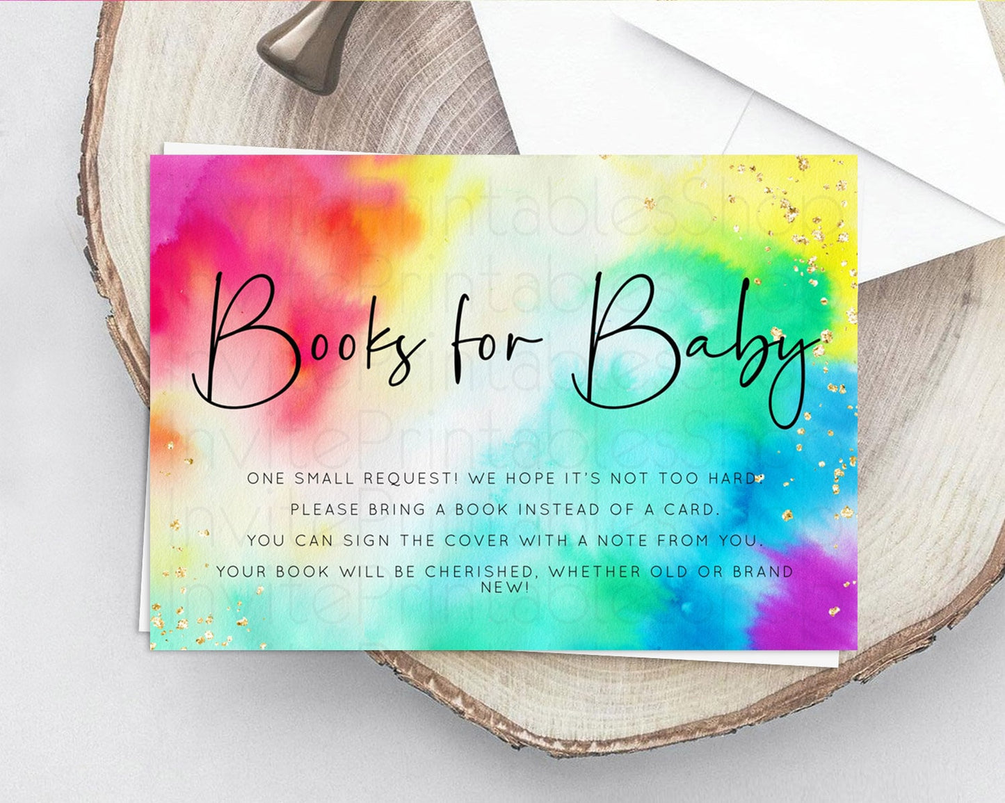 Tie Dye Books For Baby Card Rainbow Tie Dye Book Insert Pastel Rainbow Watercolor Book Card Tie Dye Colors Guests Book Poem Request D10462