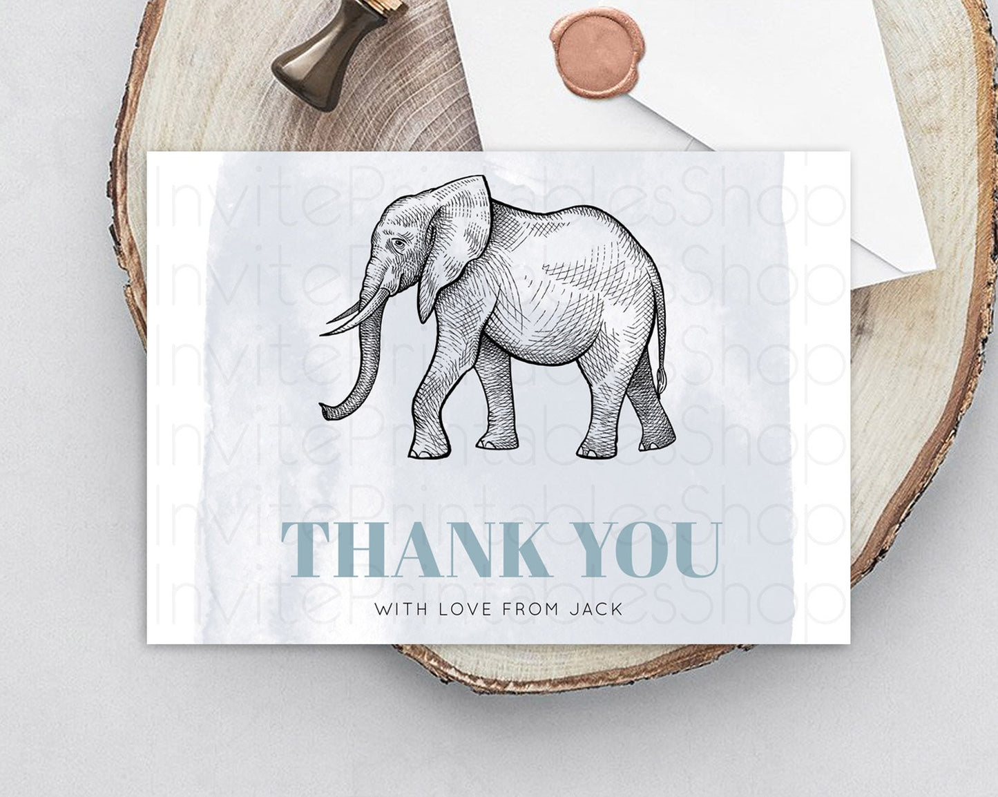 Pastel Elephant Thank You Rainbow Elephant Thank You Card Colorful Rainbow Birthday Thank You Pastel Teacher Thank You Card Template D10811