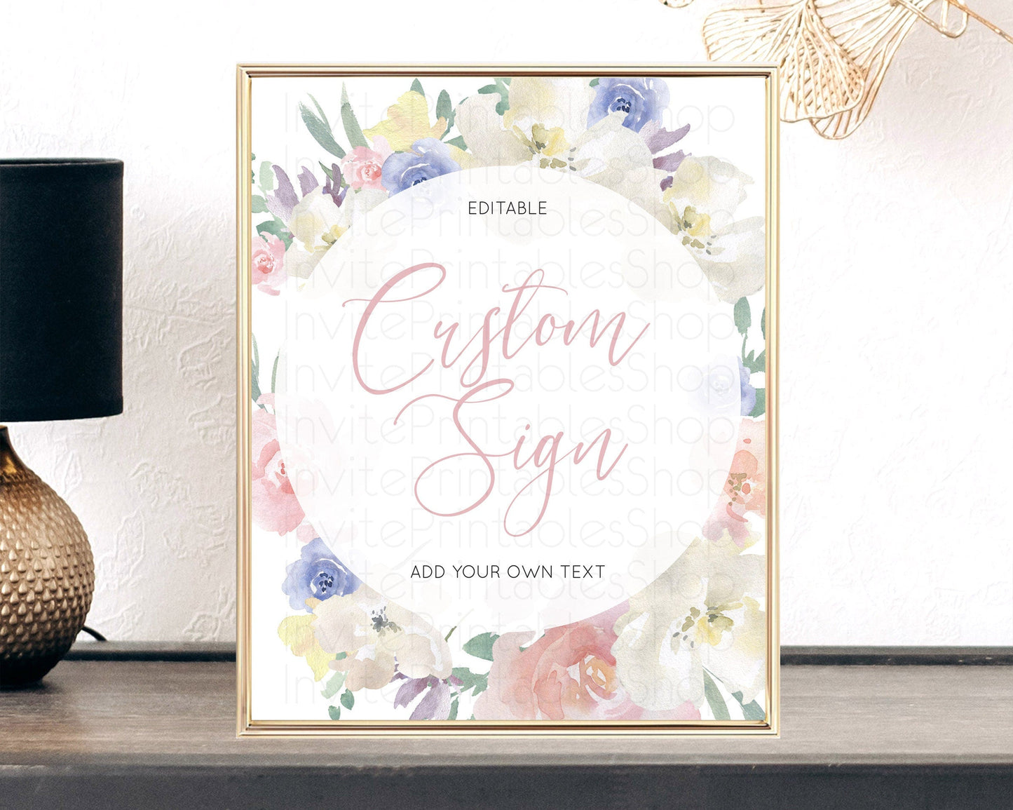 Wildflower Floral Table Sign Decor Secret Garden Sign Template Pastel Floral Garden Party Boho Flowers Birthday Baby Shower Wedding D10841
