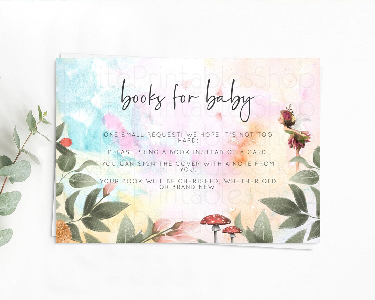 Fairy Books For Baby Card Fairy Book Insert Enchanted Garden Fairy Book Card Pastel Floral Butterfly Cards Secret Garden Book Poem D10555