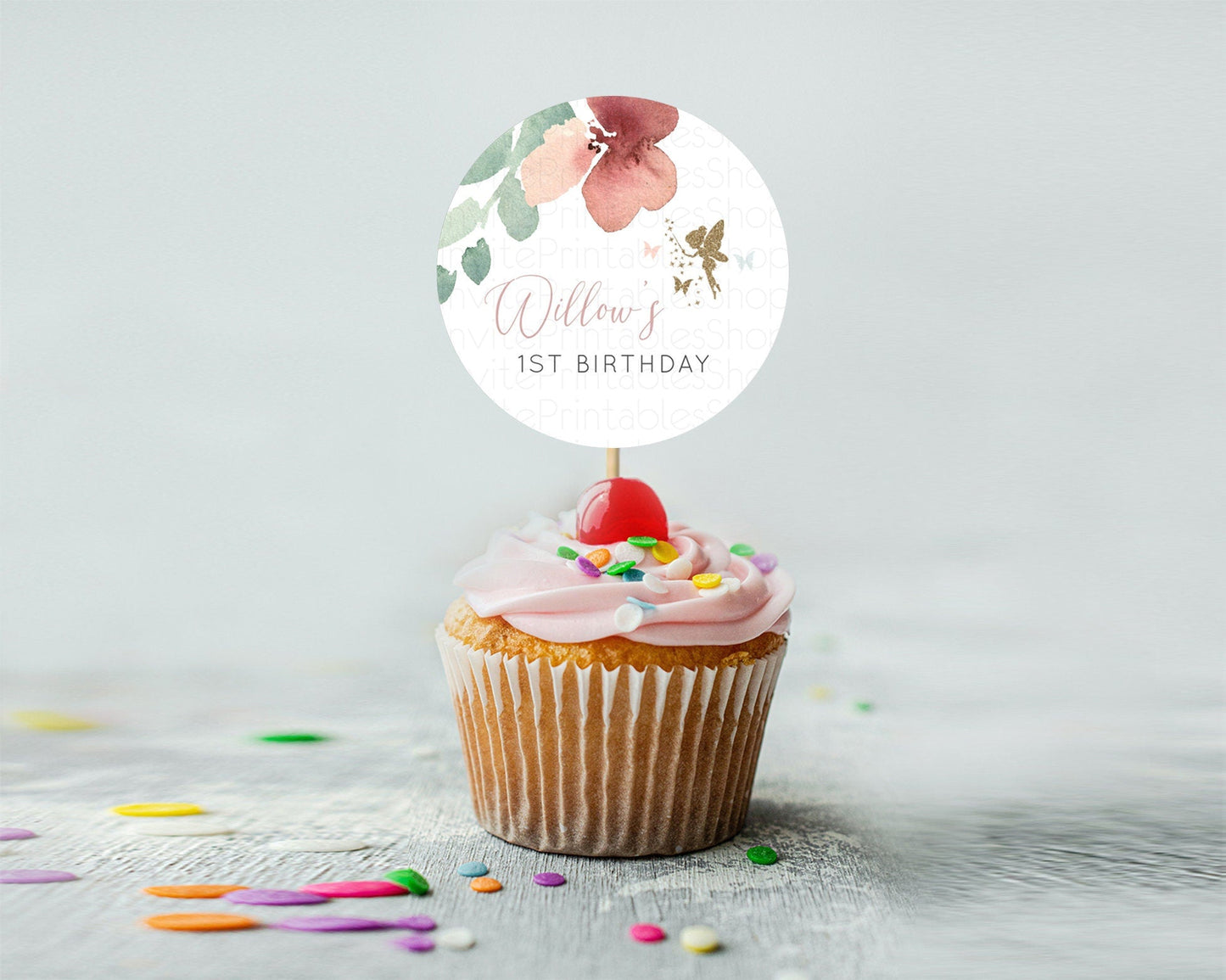 Fairy Cupcake Toppers Pastel Fairy Cupcake Toppers Fairy Floral Garden Cupcake Topper Enchanted Garden Floral Butterfly Party Decor D10460