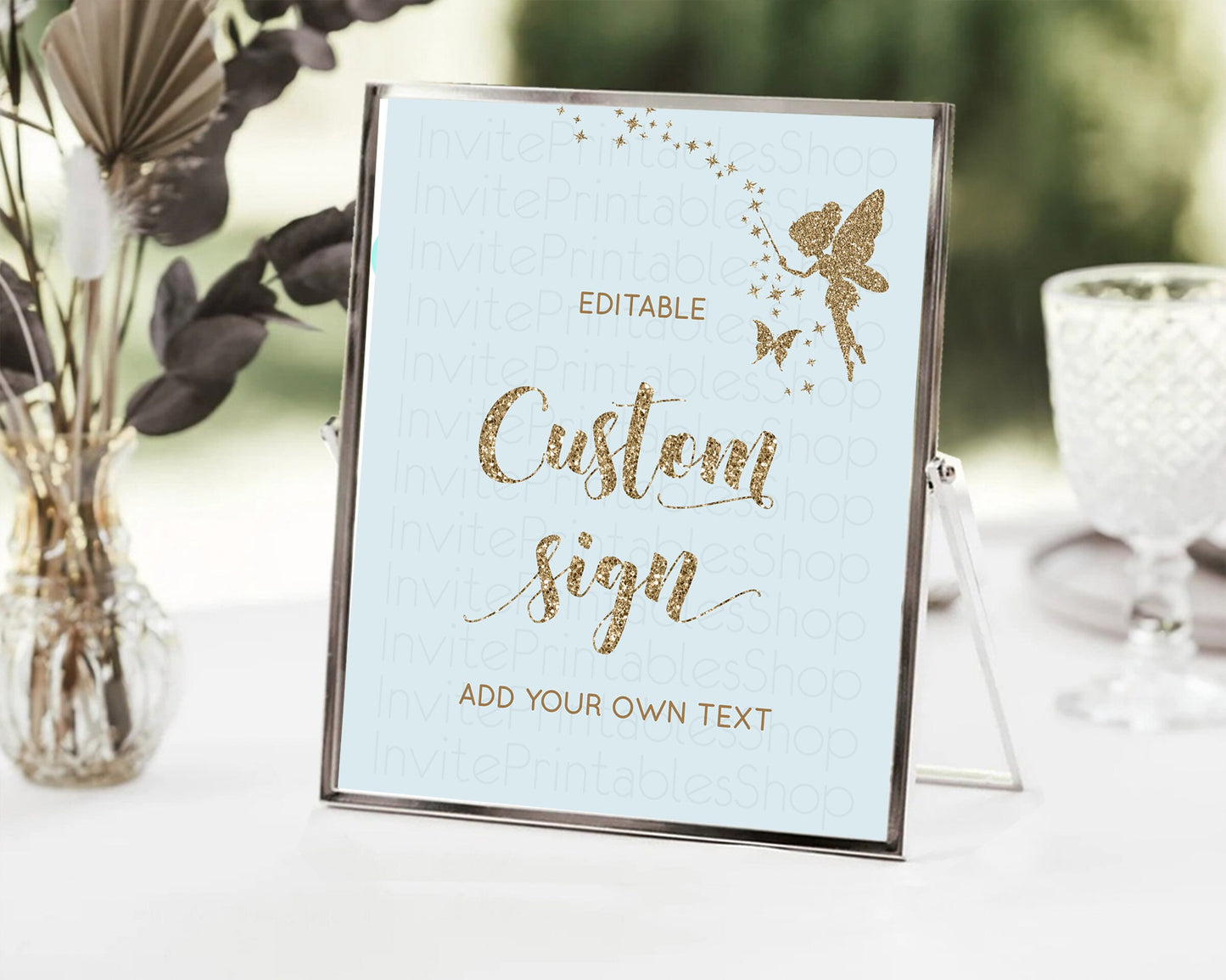 Fairy Sign Enchanted Garden Table Sign Décor Pastel Floral Butterfly Party Secret Garden Birthday Baptism Baby Shower Bridal Shower D10907