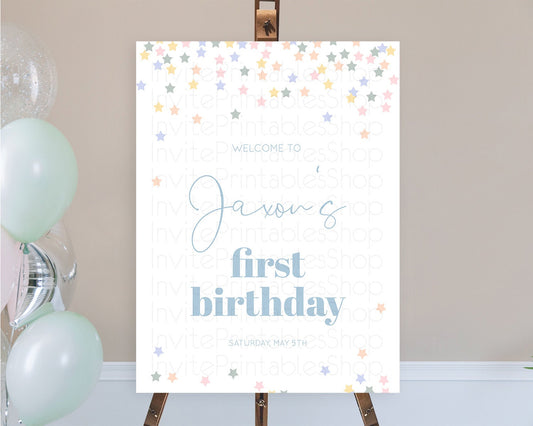 Editable Star Welcome Board Pastel Stars Welcome Sign Shooting Star Rainbow