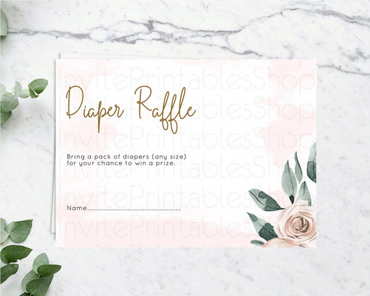 Editable Tropical Diaper Raffle Card Tropical Diaper Raffle Insert Palm Leaf