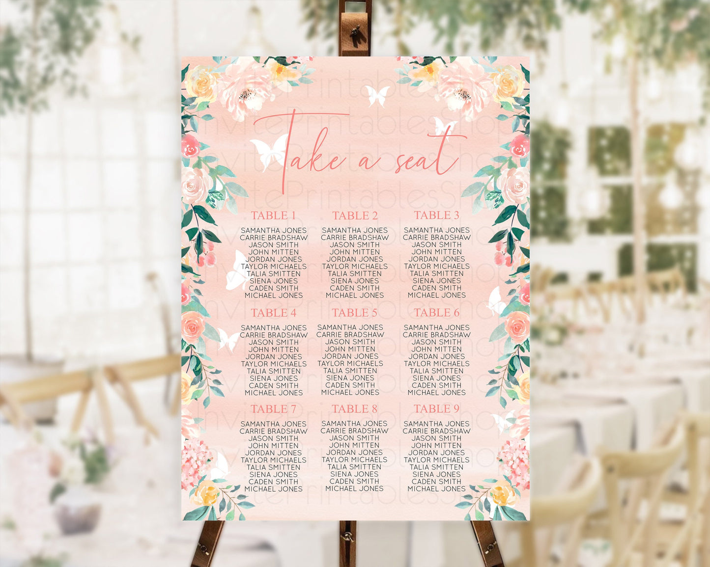 Secret Garden Seating Chart Wildflower Seating Chart Pastel Flowers Seating Chart Enchanted Garden Boho Floral Take A Seat Décor D10245