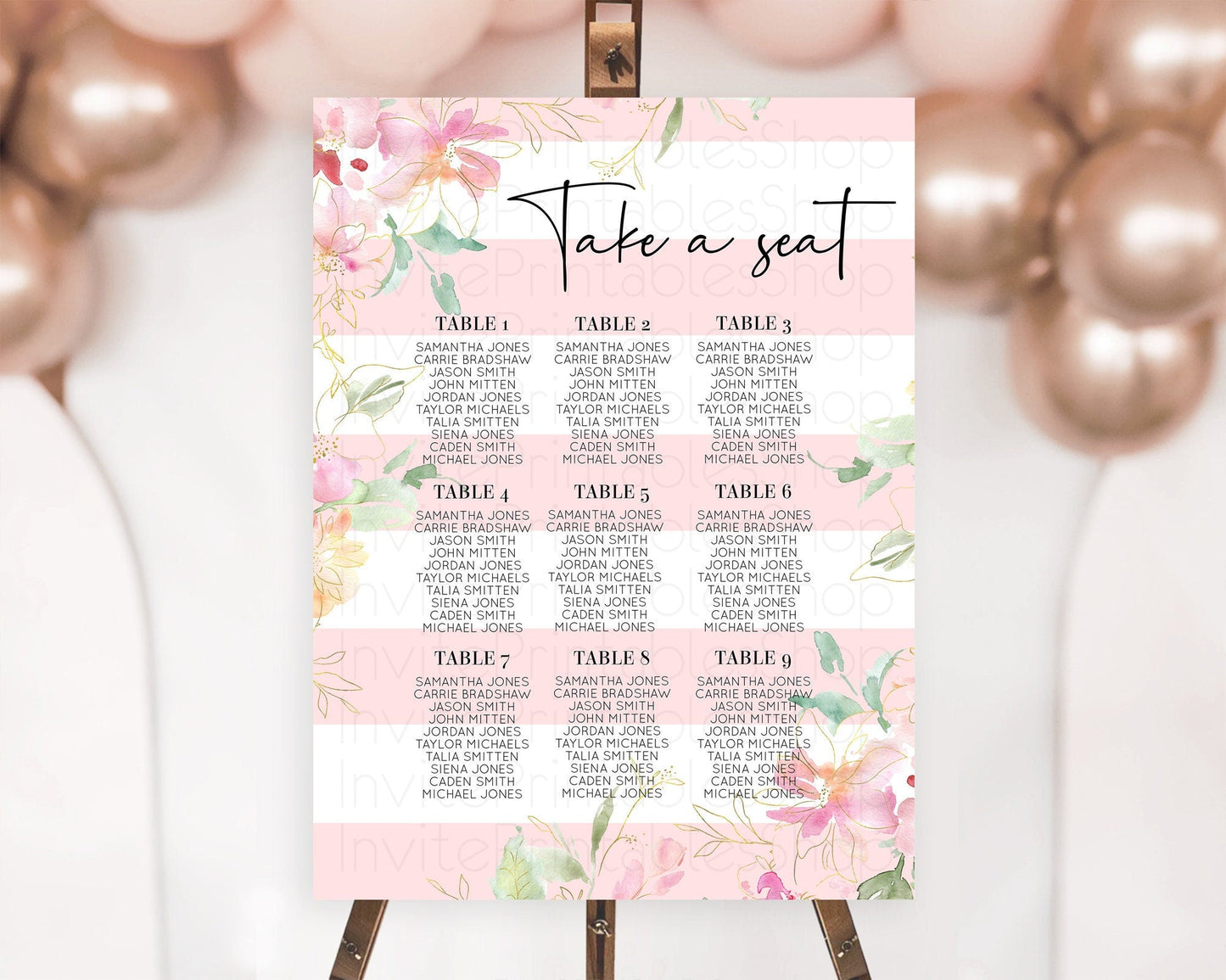 Secret Garden Seating Chart Wildflower Seating Chart Pastel Flowers Seating Chart Enchanted Garden Boho Floral Take A Seat Decor D10300