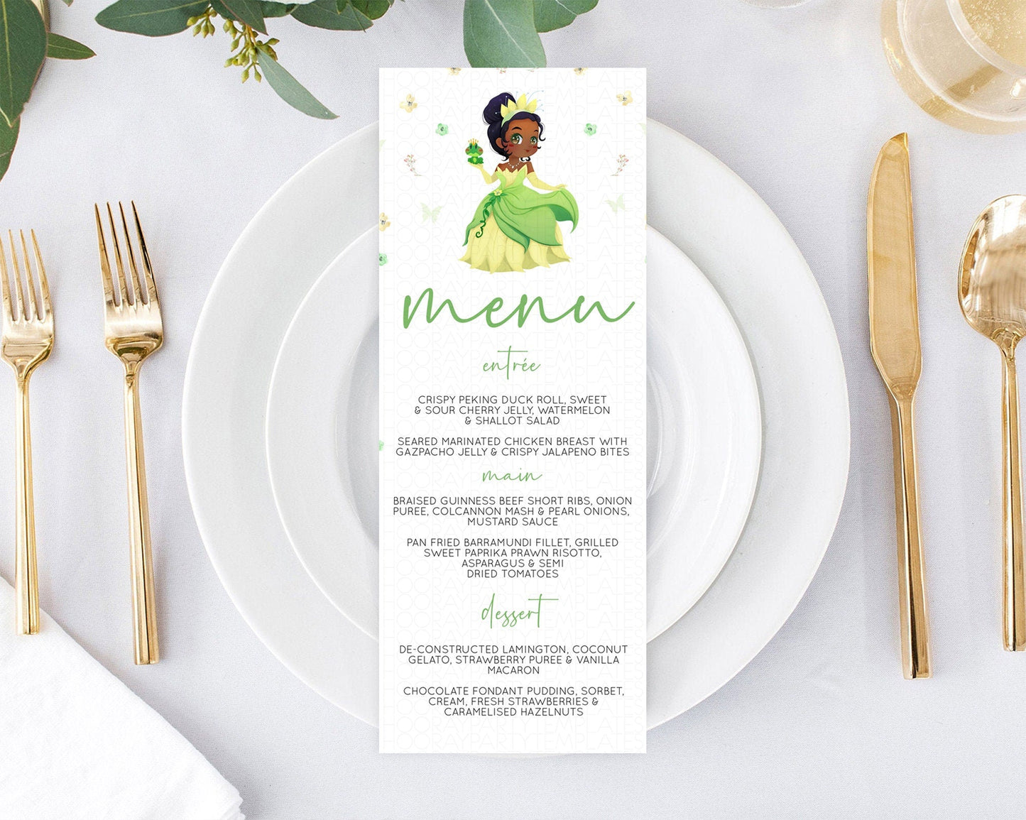 Princess Menu Castle Menu Template Secret Garden Table Decor Enchanted Castle Pastel Floral Dinner Dessert Menu Princess Food Menu D10348