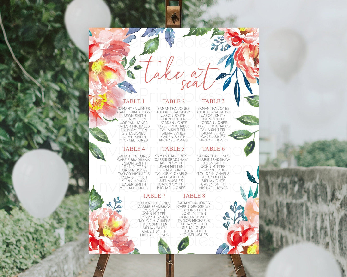 Secret Garden Seating Chart Wildflower Seating Chart Pastel Flowers Seating Chart Enchanted Garden Boho Floral Take A Seat Decor D10751