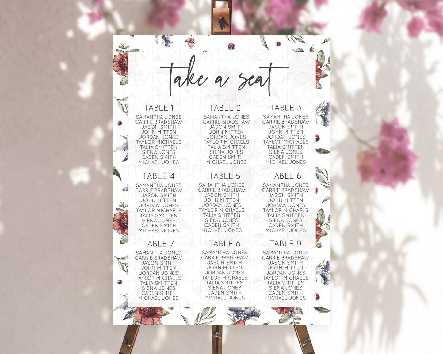 Secret Garden Seating Chart Wildflower Seating Chart Pastel Flowers Seating Chart Enchanted Garden Boho Floral Take A Seat Decor D10503