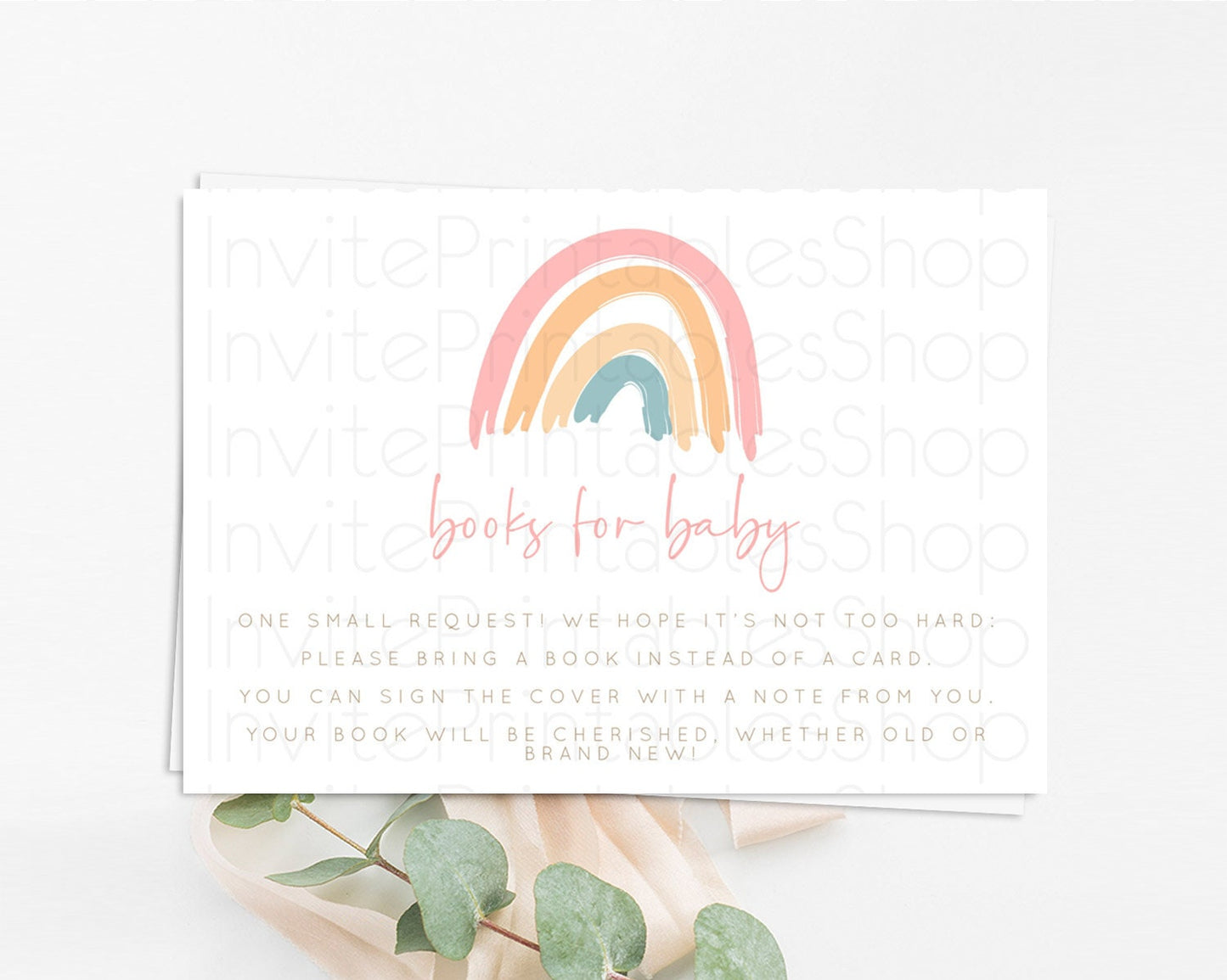 Pastel Rainbow Books For Baby Card Boho Rainbow Book Insert Boho Rainbow Book Card Pastel Watercolor Baby Shower Book Poem Request D10350
