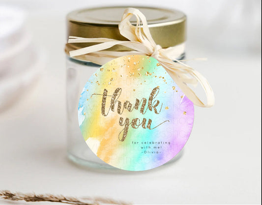 Editable Pastel Thank You Tags Rainbow Thank You Gift Tags Colorful Pastel F