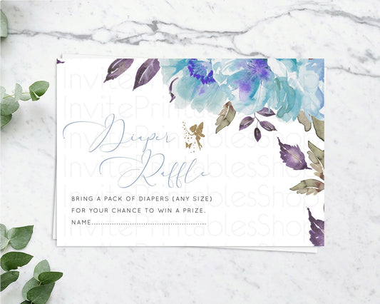 Editable Fairy Diaper Raffle Card Fairy Diaper Insert Enchanted Garden Fairy