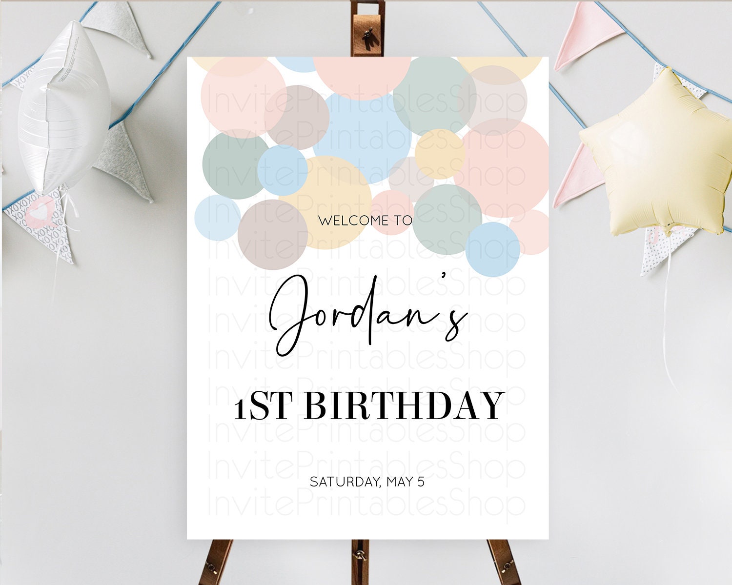 Editable Rainbow Welcome Sign Pastel Welcome Board Pastel Rainbow Confetti W