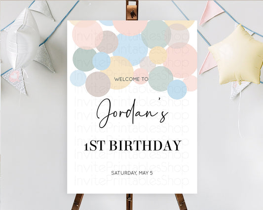 Editable Rainbow Welcome Sign Pastel Welcome Board Pastel Rainbow Confetti W