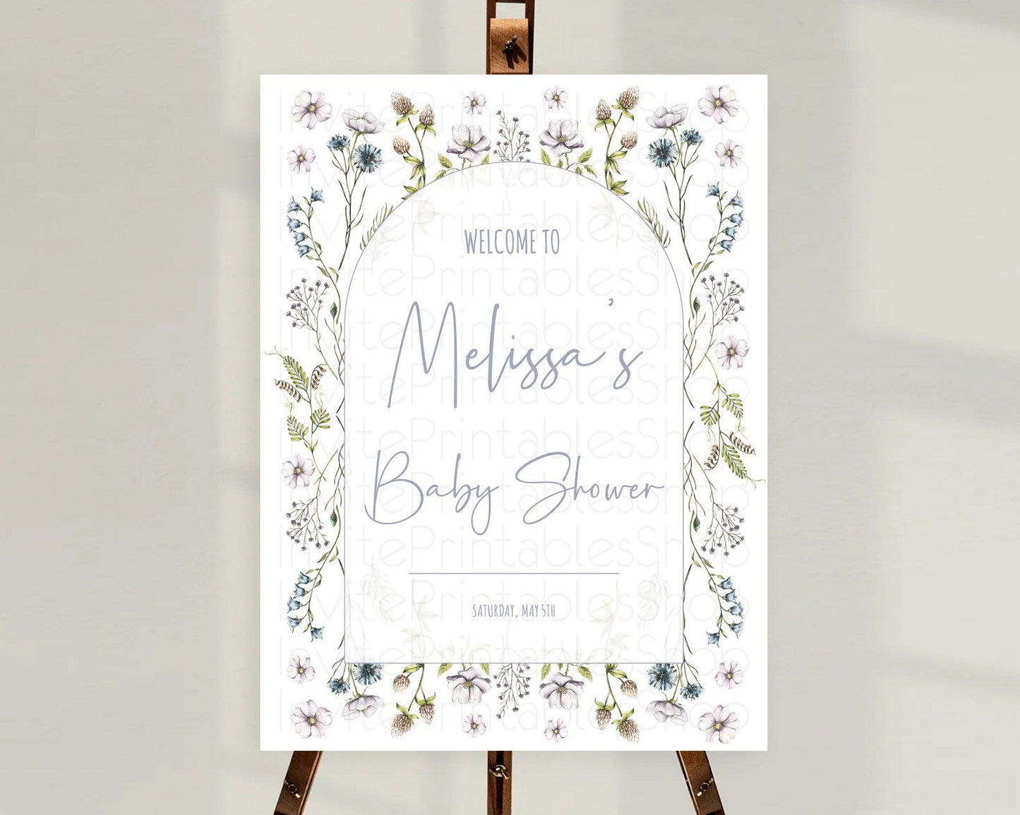 Secret Garden Baby Shower Welcome Sign Wildflower Welcome Board Pastel Flower Garden Welcome Poster Boho Wildflower Welcome Sign D10603
