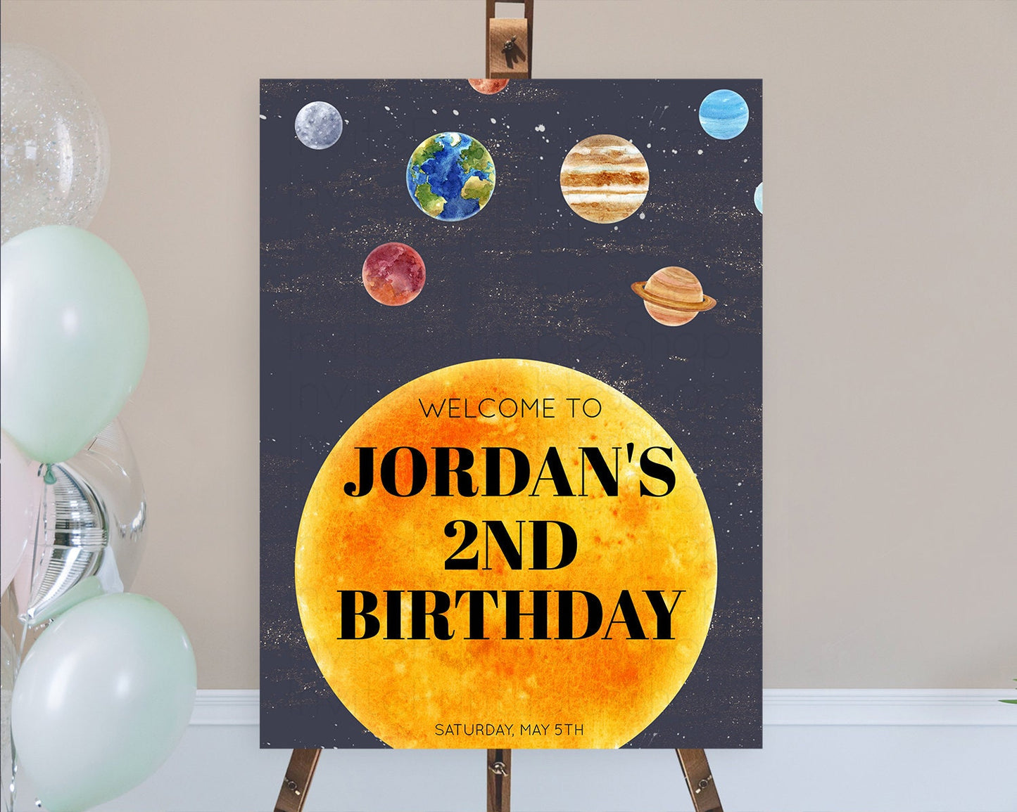 Editable Space Birthday Welcome Sign Space Welcome Board First Trip Around t