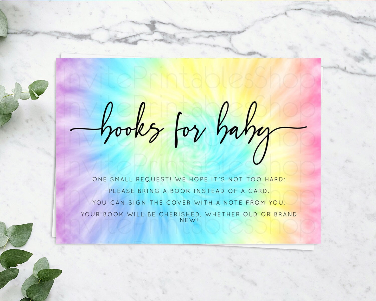 Tie Dye Books For Baby Card Rainbow Tie Dye Book Insert Pastel Rainbow Watercolor Book Card Tie Dye Colors Guests Book Poem Request D10578