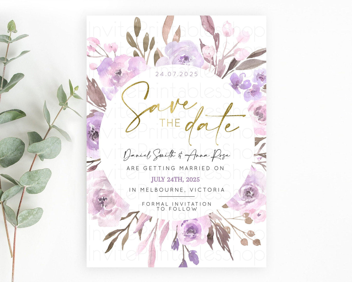 Wildflower Save The Date Template Secret Garden Save The Date Pastel Floral Garden Party Boho Flowers Birthday Baby Shower Wedding D10201