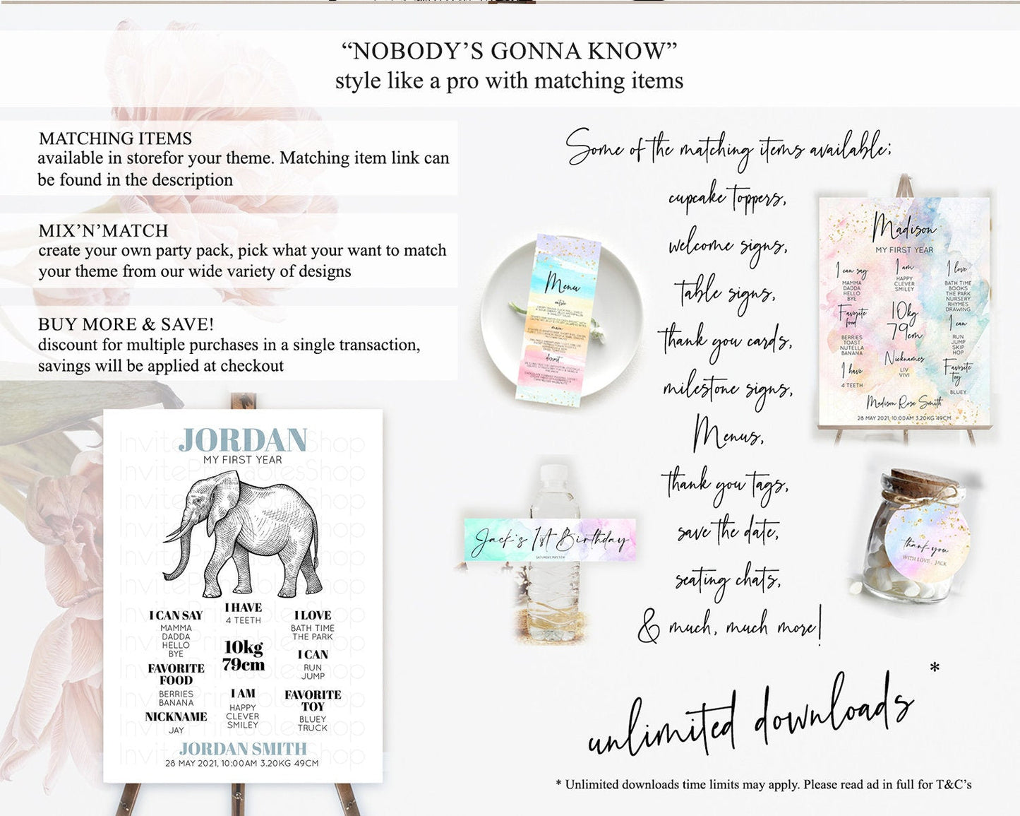 Elephant First Birthday Milestone Board Elephant Milestone Poster One Wild Year Safari Adventure Elephant Zoo Birthday Welcome Sign D10248