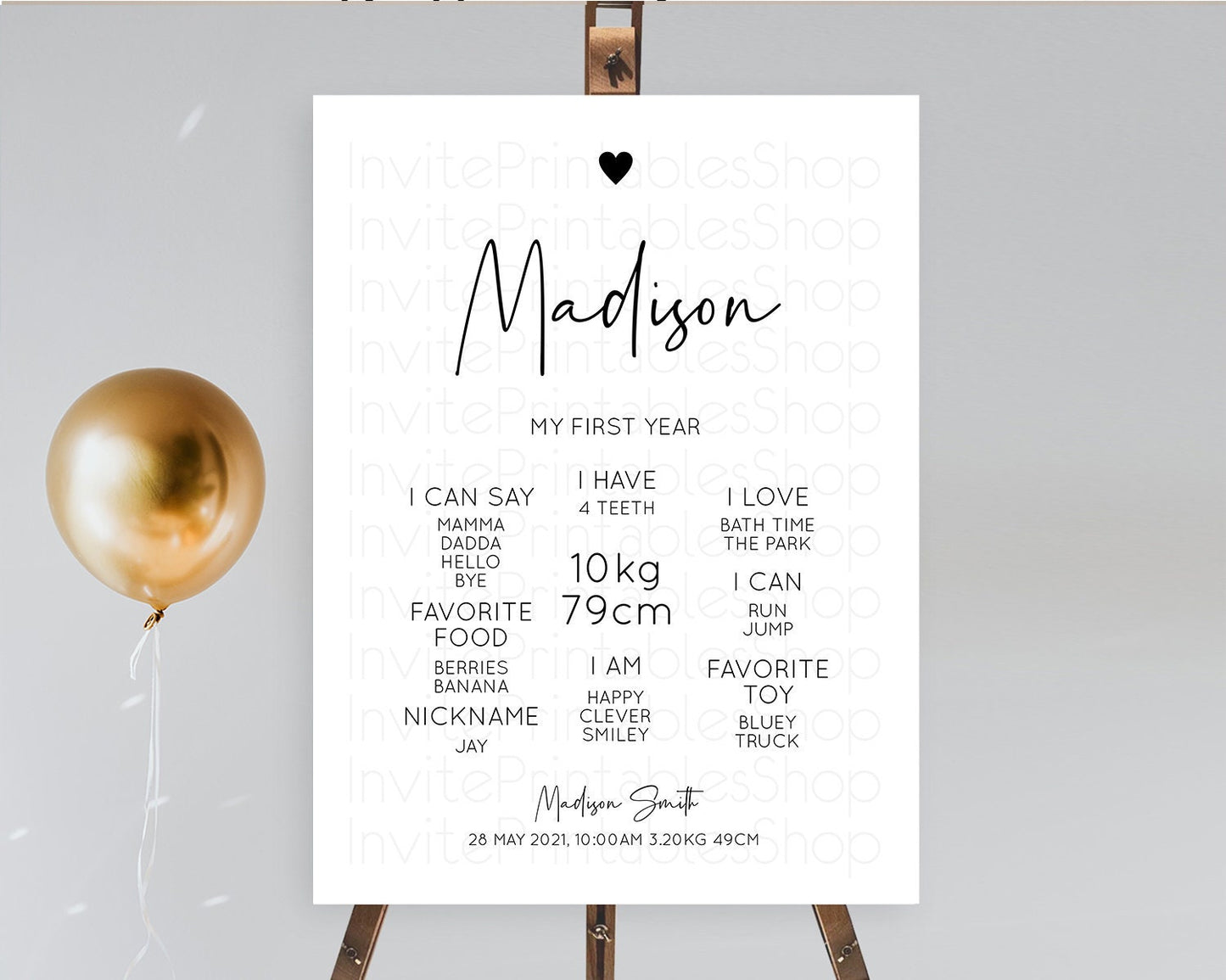 Minimalist First Birthday Milestone Poster White Milestone Board Minimalist Milestone Board Modern Simple 1st Birthday Welcome Sign D10955