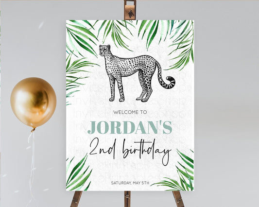 Editable Cheetah Welcome Sign Cheetah Welcome Board Cheetah Party Welcome Po