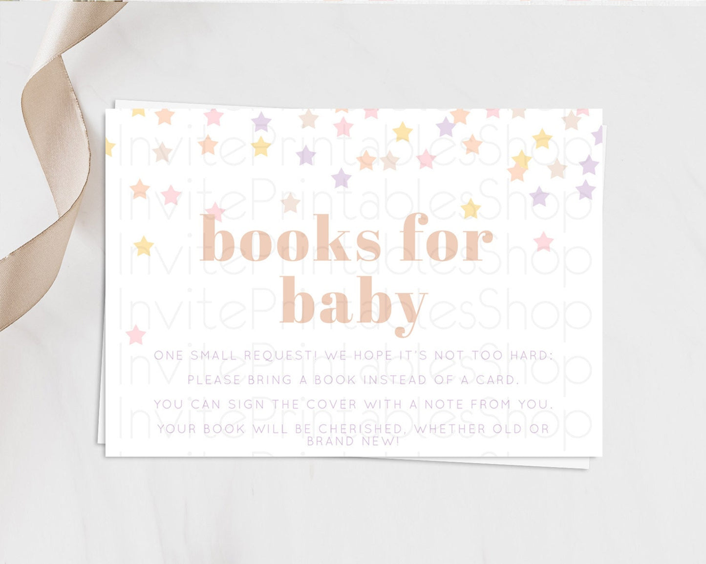 Pastel Star Books For Baby Card Shooting Star Book Insert Twinkle Little Star Book Card Rainbow Confetti Guests Book Poem Request D10810