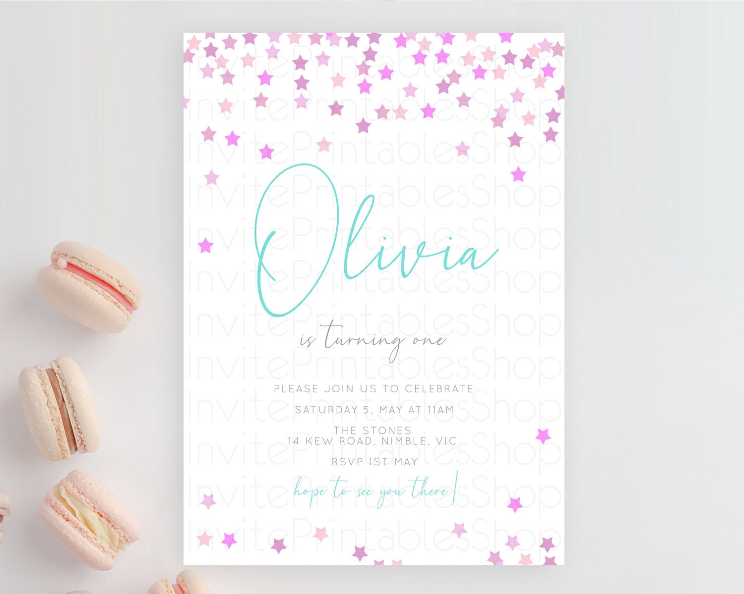 Editable Star Birthday Invitation Pastel Stars Invite Shooting Star Party Ra
