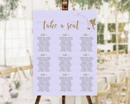Editable Fairy Seating Chart Pastel Fairy Seating Chart Fairy Tea Party Fair