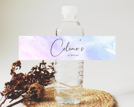 Editable Purple Watercolor Water Label Template Ombre Purple Watercolor Spla