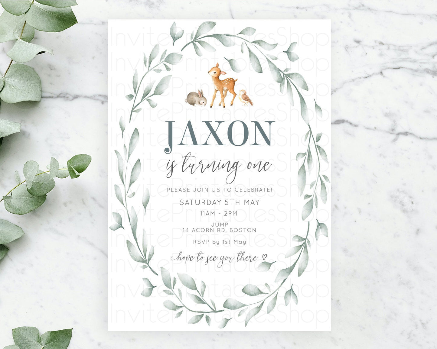 Fawn Birthday Invitation Deer Birthday Invitation Enchanted Forest Party Butterfly Pastel Flowers Whimsical 2nd 1st First Birthday D10872