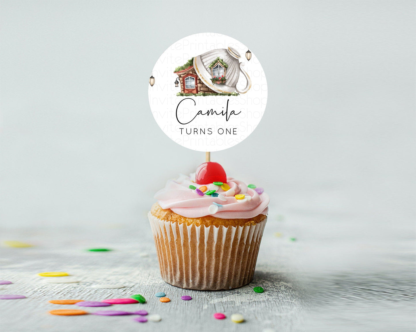 Fairy Cupcake Toppers Pastel Fairy Cupcake Toppers Fairy Floral Garden Cupcake Topper Enchanted Garden Floral Butterfly Party Decor D10851