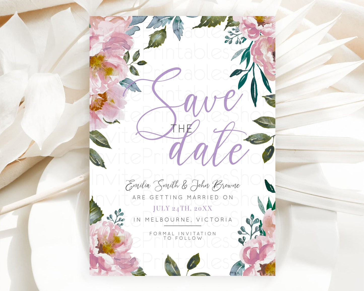 Wildflower Save The Date Template Secret Garden Save The Date Pastel Floral Garden Party Boho Flowers Birthday Baby Shower Wedding D10729
