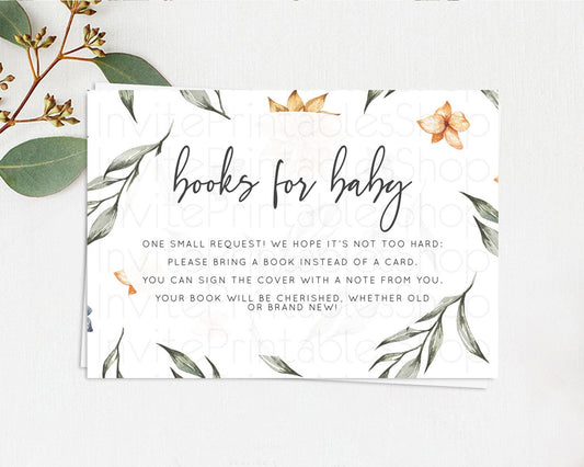 Editable Secret Garden Books For Baby Card Boho Wildflower Book Insert Paste
