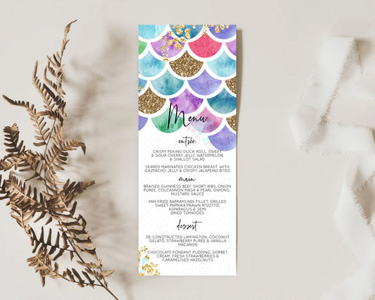 Rainbow Fish Menu Template Rainbow Fish Menu Watercolor Mermaid Décor Rainbow Under Sea Pastel Dinner Dessert Menu Rainbow Food Menu D10581