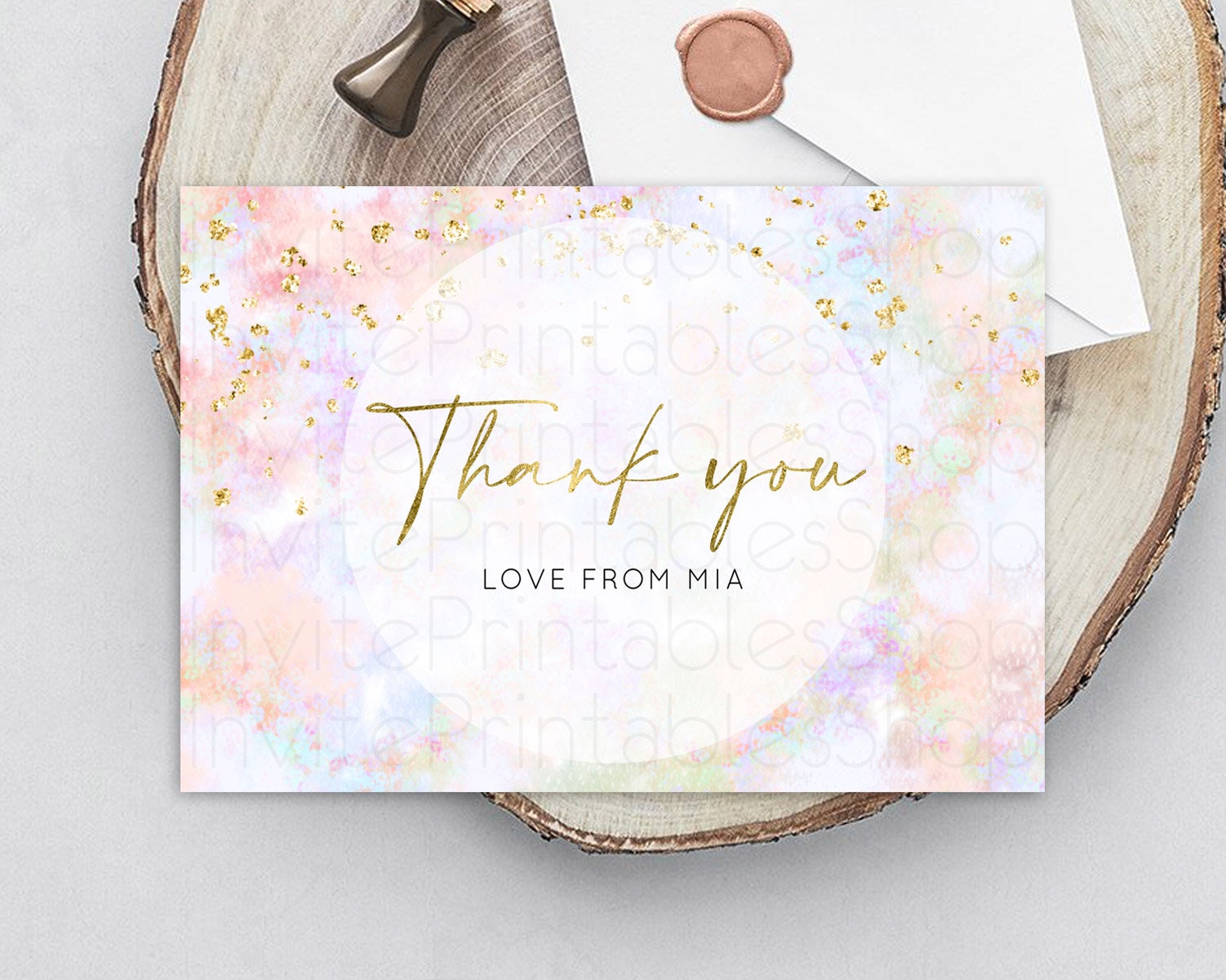Editable Pastel Thank You Rainbow Thank You Card Colorful Pastel Birthday Th