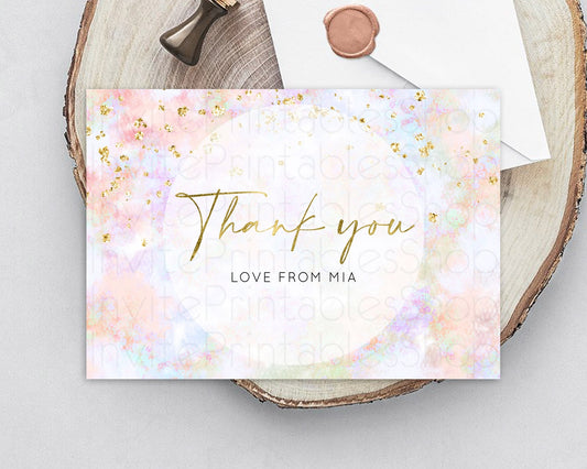 Editable Pastel Thank You Rainbow Thank You Card Colorful Pastel Birthday Th