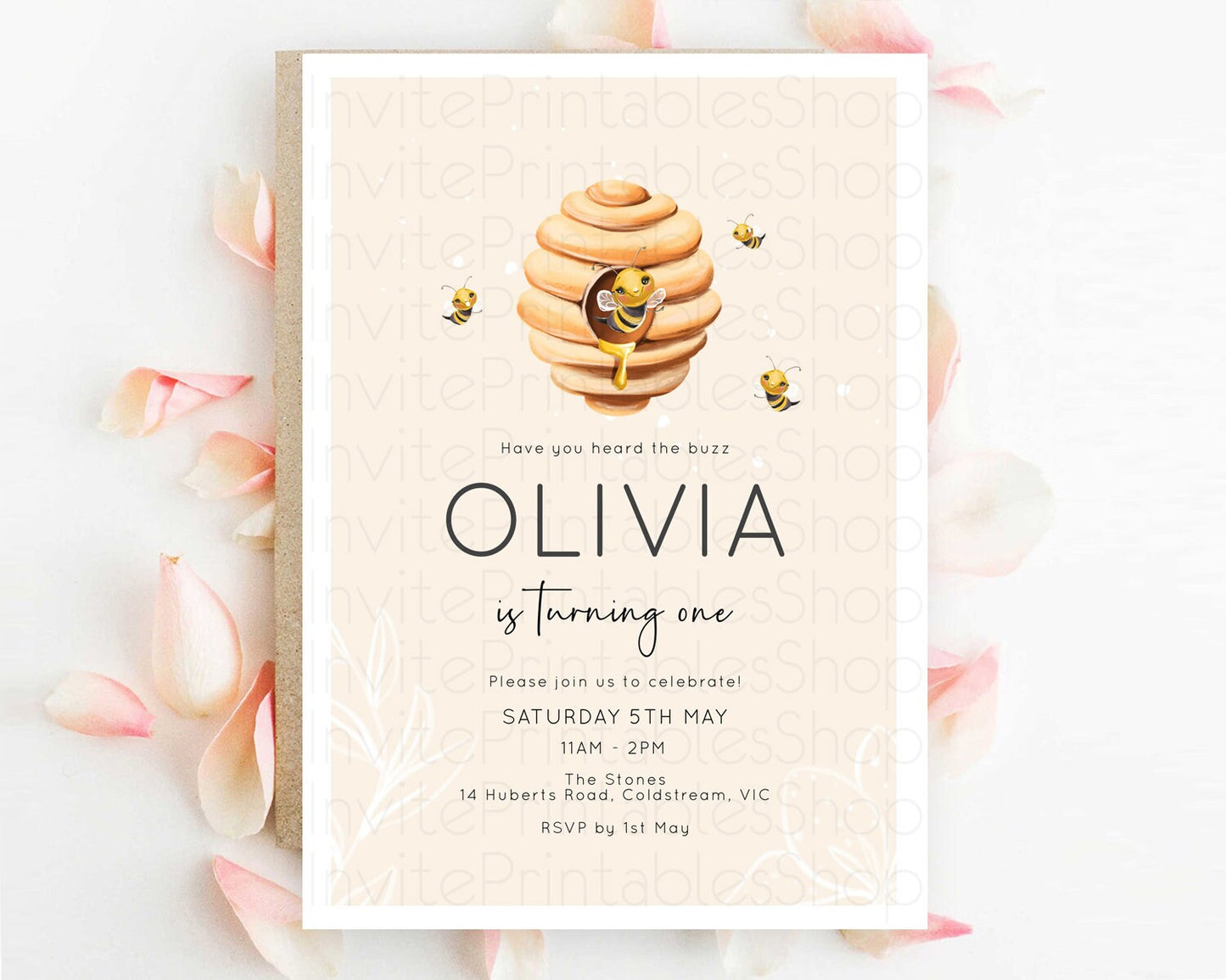 Bee Birthday Invitation Bee Invitation Bee Day Invitation Beehive Invitation Sweet Honey Bee Party Yellow 3rd 2nd 1st First Birthday D10754