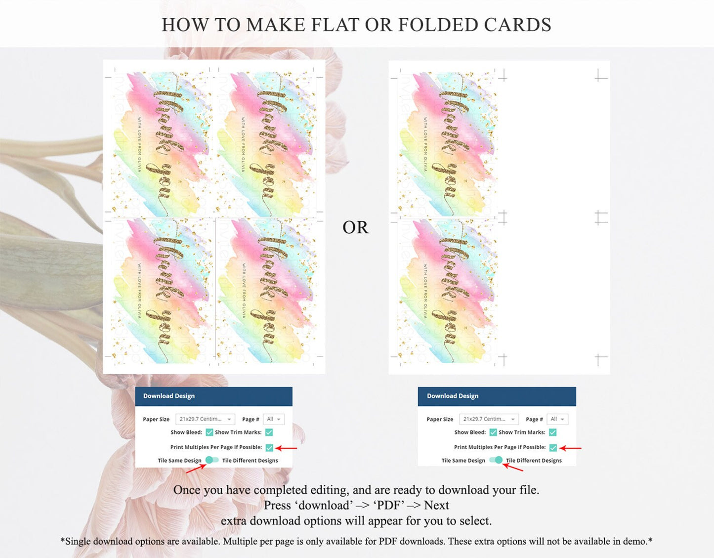 Pastel Thank You Rainbow Thank You Card Colorful Pastel Birthday Thank You Card Confetti Watercolor Pastel Teacher Thank You Cards D10495