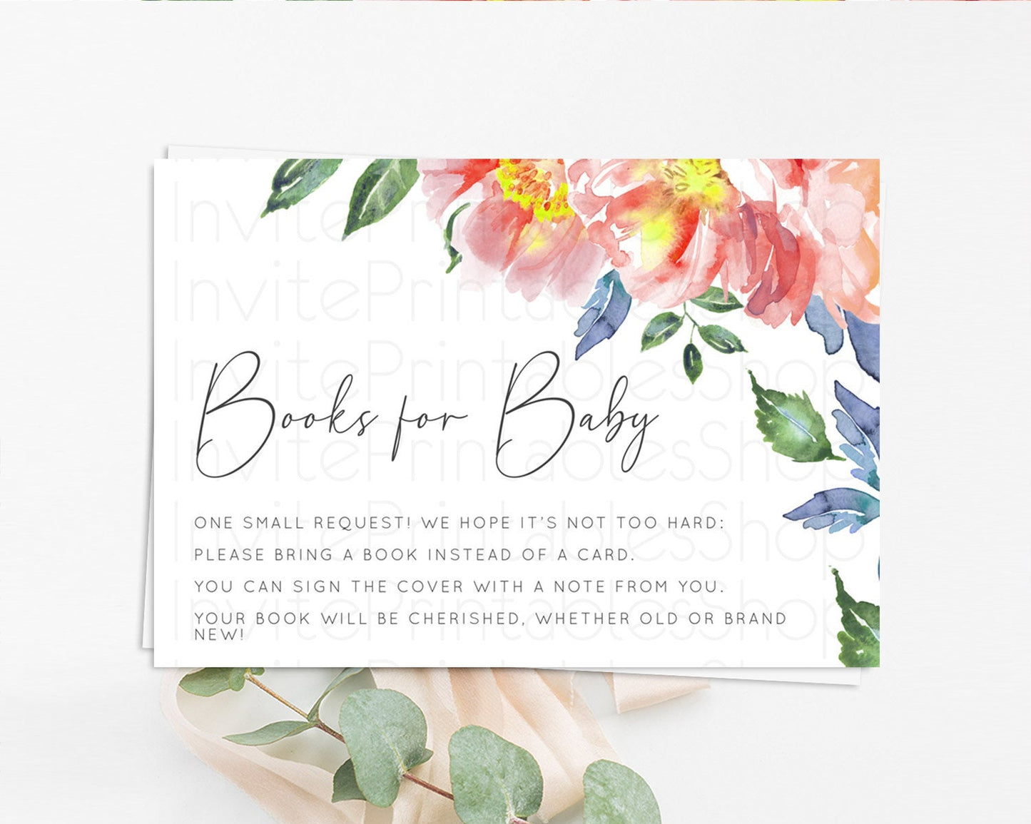 Secret Garden Books For Baby Card Boho Wildflower Book Insert Pastel Flower Garden Baby Shower Card Flower Guests Book Poem Request D10751